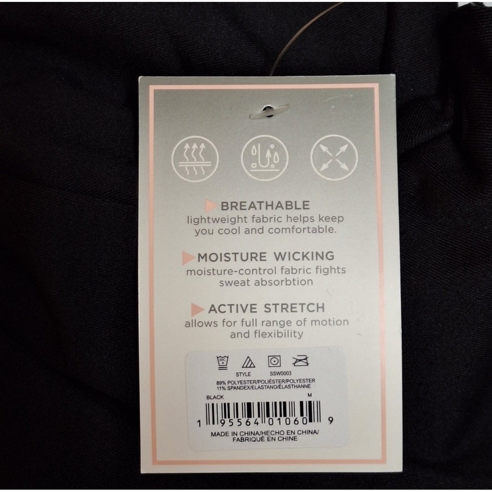 Shadow Sport Womens XL Black Quarter Zip Pullover Thumbhole Active Top - Picture 8 of 8